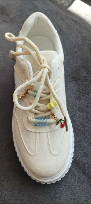 Sneakersy damskie na platformie, bananowe, 36.