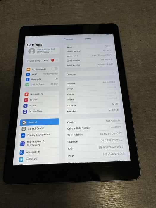 iPad 5 generation. 32гб. LTE. Сімкарта. Space Grey. Гарантія