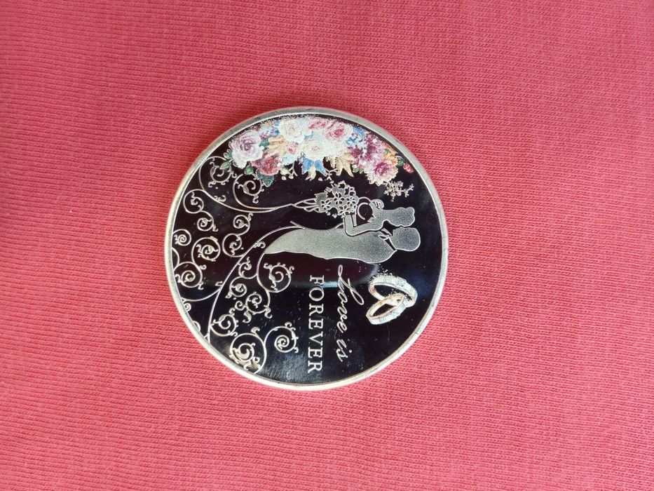 Подарок на свадьбу, годовщину свадьбы монета медаль