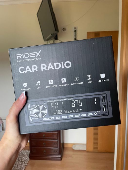 Auto Rádio 1 DIN Bluetooth RIDEX NOVO (USB/AUX/MP3)