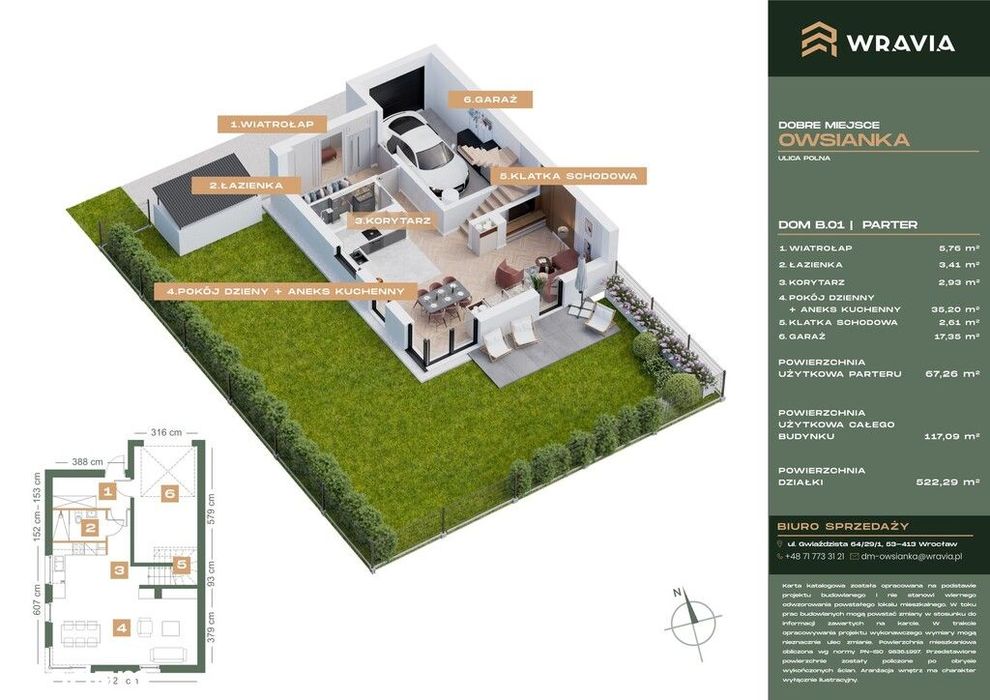 Dom wolnostojący 117,09m2 Owsianka /Kobierzyce