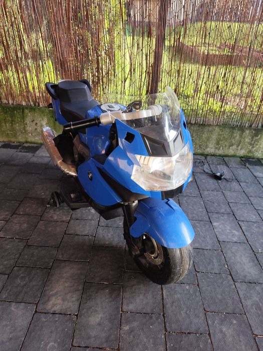 Motor na akumulator BMW K1300S dla dzieci Niebieski Kółka pomocnicze