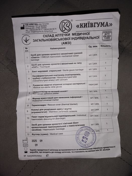 Аптечка індивідуальна військова