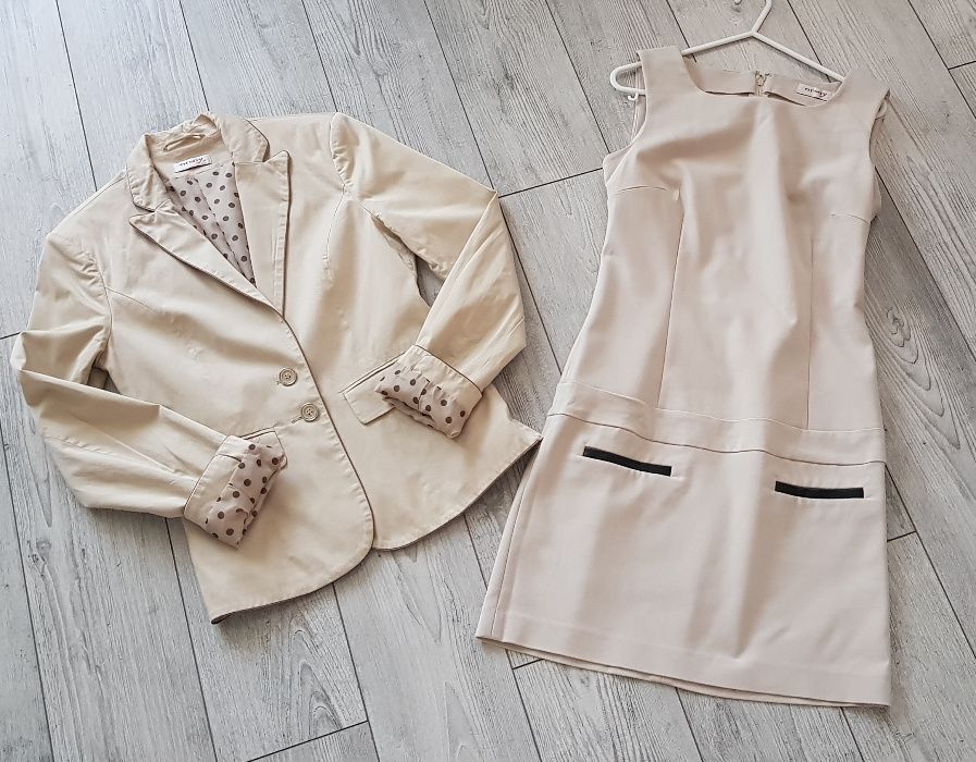 Sukienka ORSAY beżowa klasyczna JAK NOWA