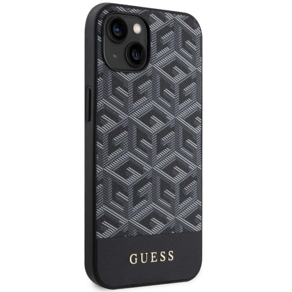 Etui Guess GCube Stripes MagSafe na iPhone 14 - czarne