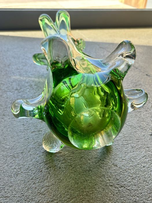 Ogromny Wazon Murano projekt Fratelli Toso Absolutny Rarytas Uranowy