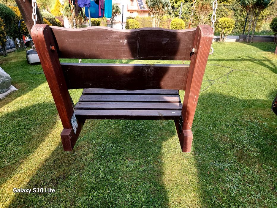 2 drewniane używane ławki do huśtawki 90 cm i 60 cm
