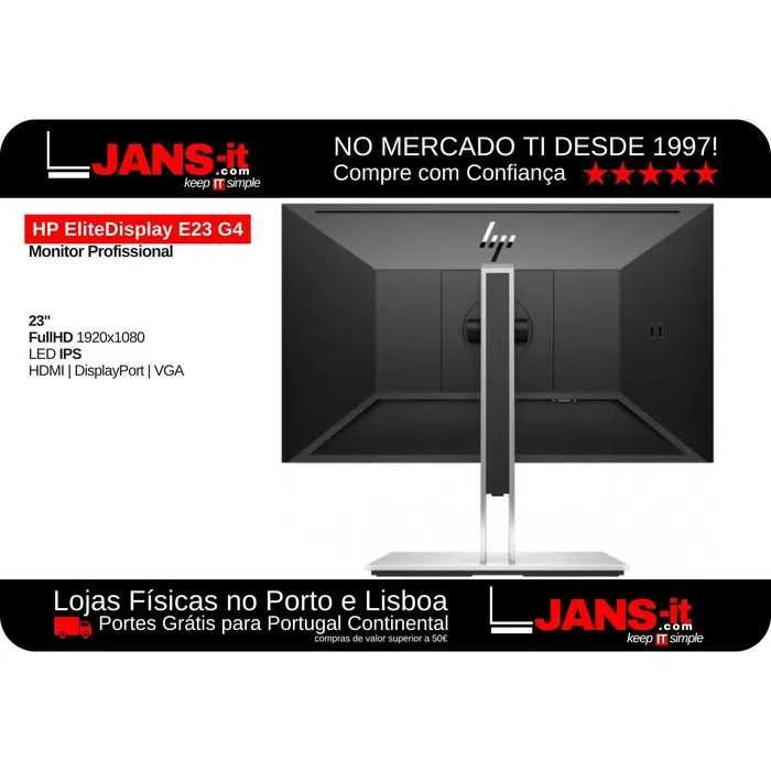 Monitor HP EliteDisplay E23 G4 | 23" | 16:9 | 1920x1080 FullHD | 60Hz