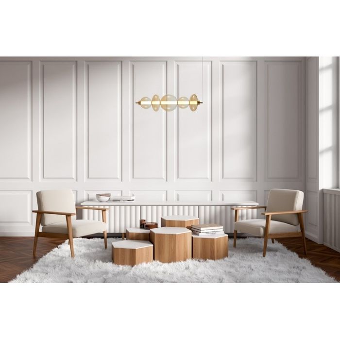 Lampa DAPHNE dymione szkło PND-24352-40W-AB-AMB