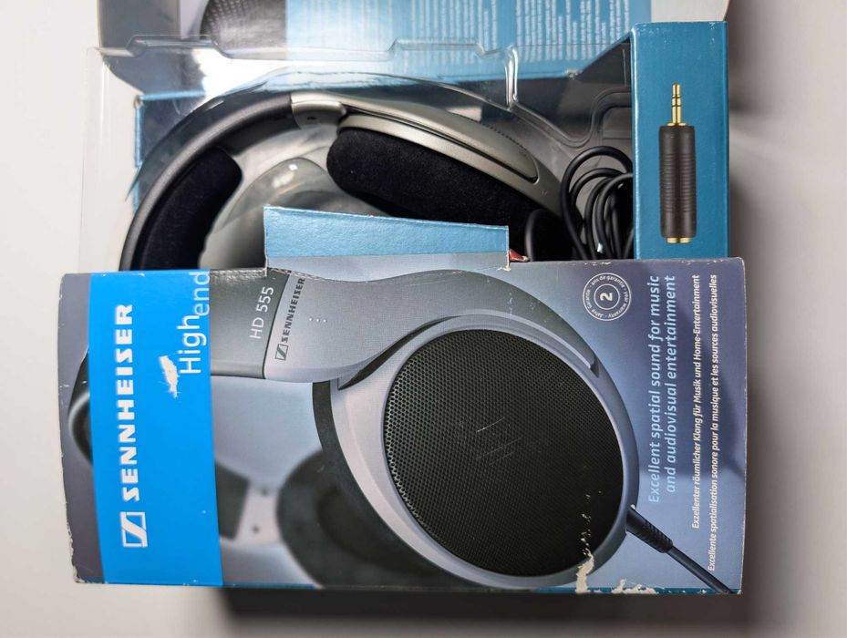 Sennheiser HD555 – otwarte słuchawki, stan idealny