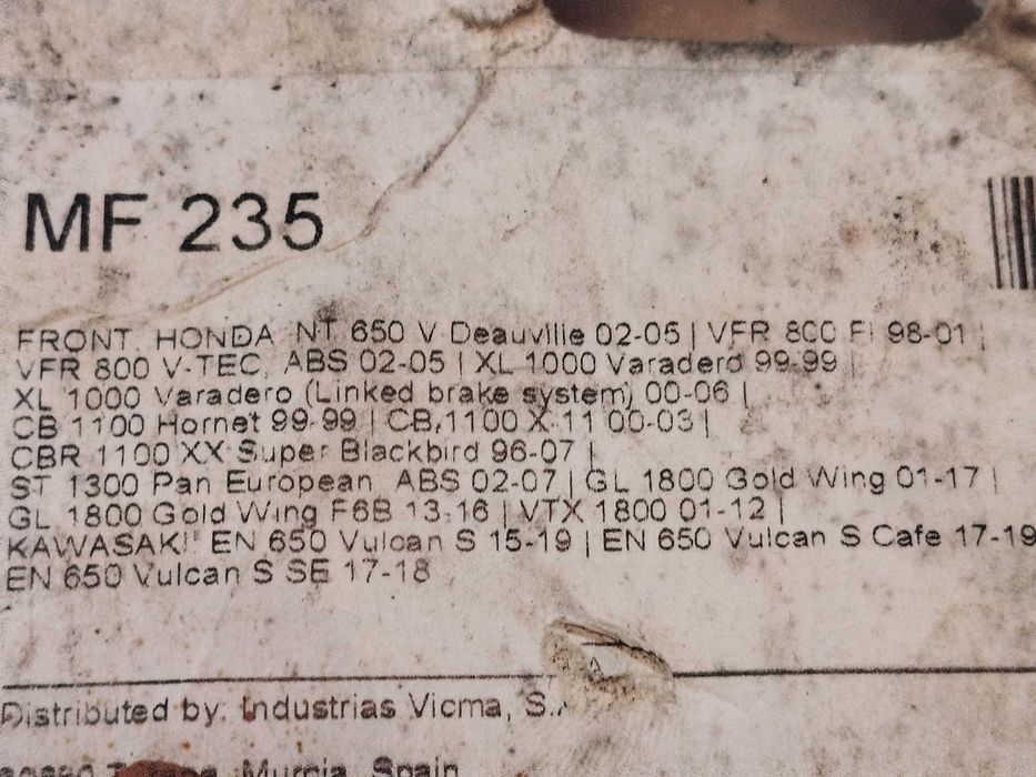 Pastilhas de travão SuperSport  para diversos  modelos Honda