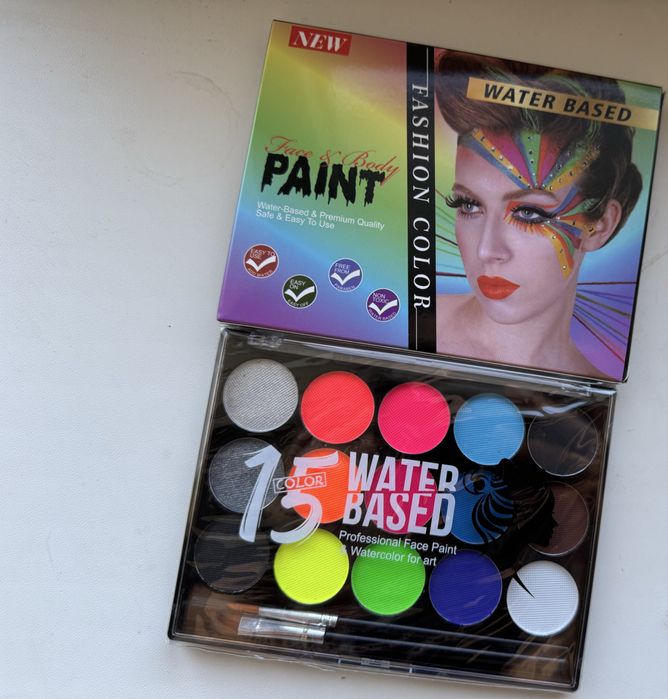 Краски.аквагрим.фарби що світяться!Краски для аквагримма.15 цветов