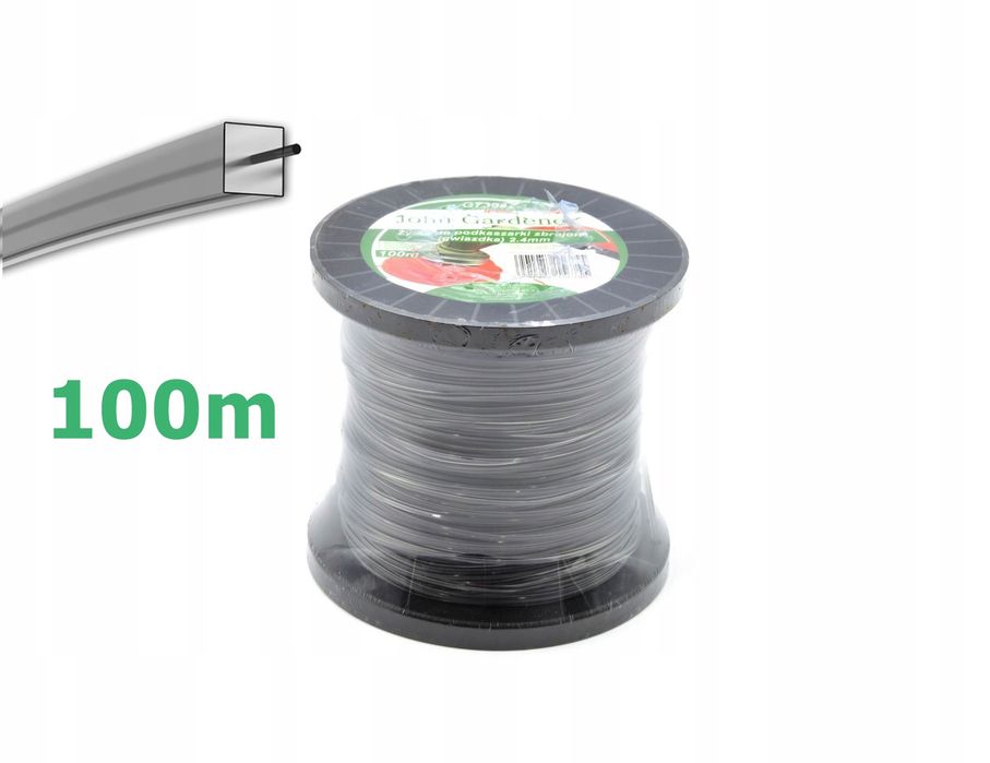 Żyłka Tnąca Do Kosy Zbrojona Kwadrat 2,4Mm 100M Jg