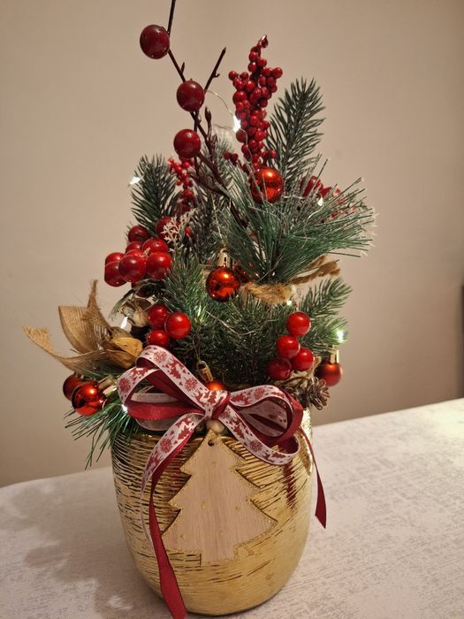 Stroik bożonarodzeniowy choinka handmade
