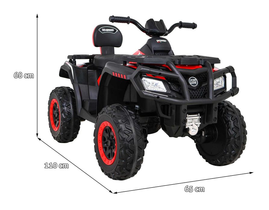 Quad XT-Speed dla dzieci Czerwony Napęd 4x4 EVA Wolny Start Radio MP3