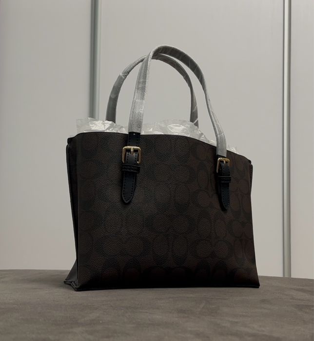 Жіноча Сумка Coach Signature Mollie Tote 25 Brown Black Коач Коуч sale