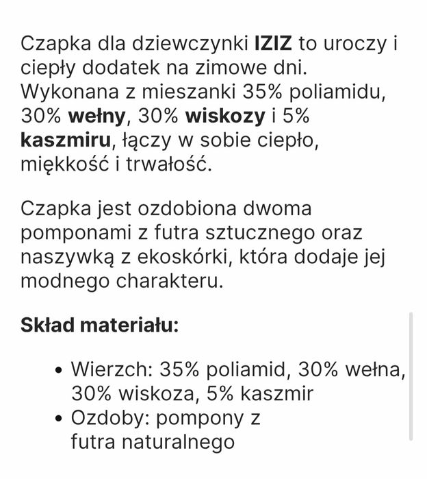 Czapka IZIZ 54 Nowa