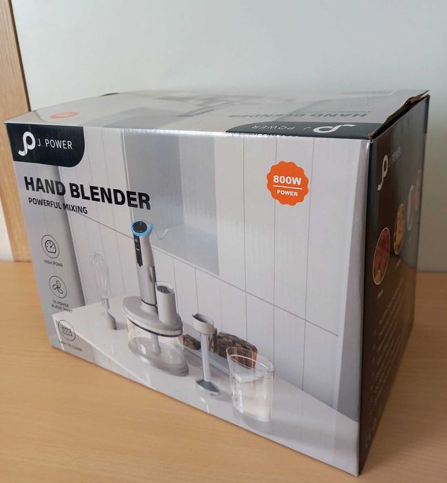 NOWY Blender ręczny wielofunkcyjny 800 W biały HB-J260
