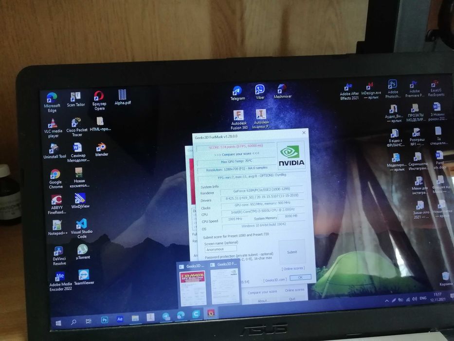 Ноутбук Asus F540L (i3-5005u/920m 2gb, 8 ram, SSD 240 гб /HDD 500)