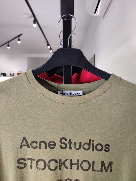 Лонгслів Acne Studios Stamp Logo Long Sleeve Olive Green