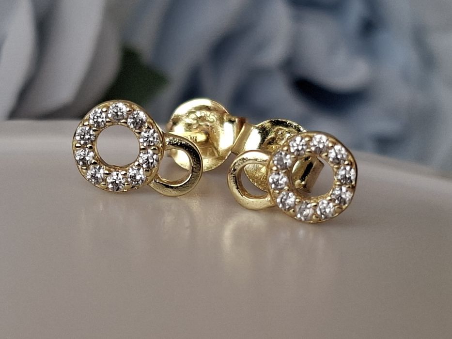 Kolczyki  na sztyfcie Srebro złocone pr.925