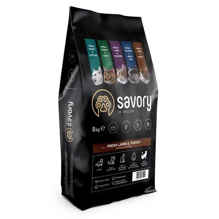 Корм д/к Savory Adult Cat Sensitive Digestion Fresh 8 кг ягня та індич