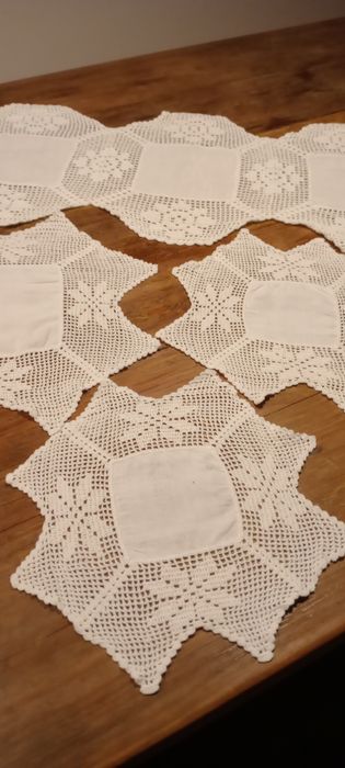 4 NOVOS PANOS em Linho Com Crochê..