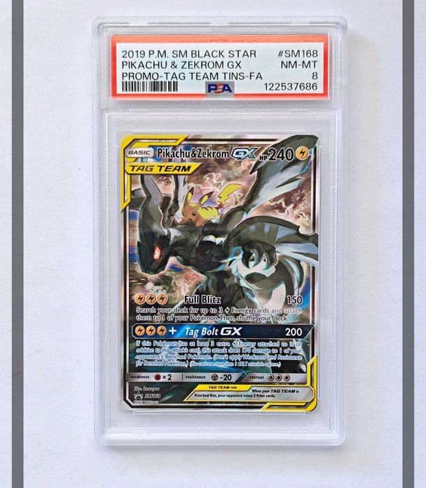 Pikachu & Zekrom Gx SM168 Promo PSA 8 Pokemon