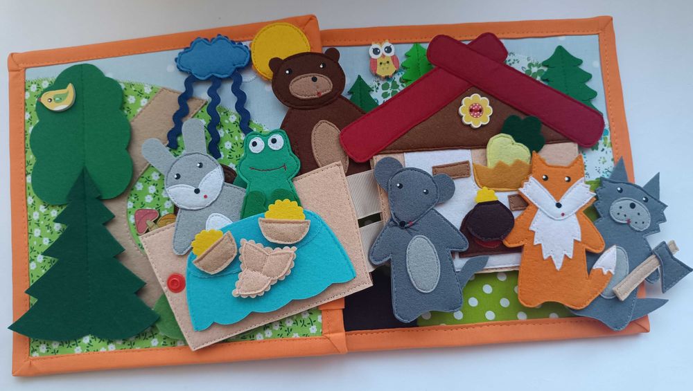 Пальчиковий театр 12 казок. Книга з фетру.В наявності!