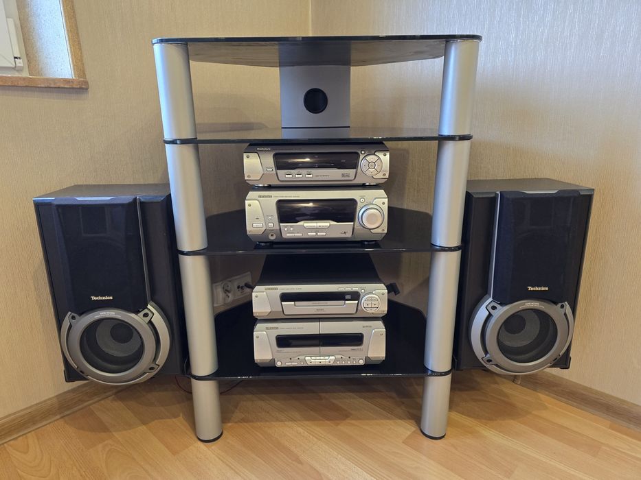 Stolik rtv narożny półki szklane