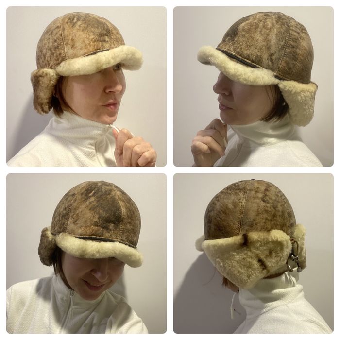 Шапка ушанка из натуральной овчины