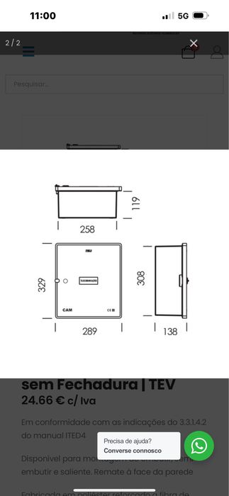 Caixas telecomunicações Contador e Portinhola