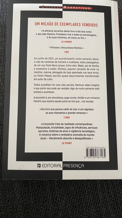 A anomalia - Herve Le Tellier  - livro