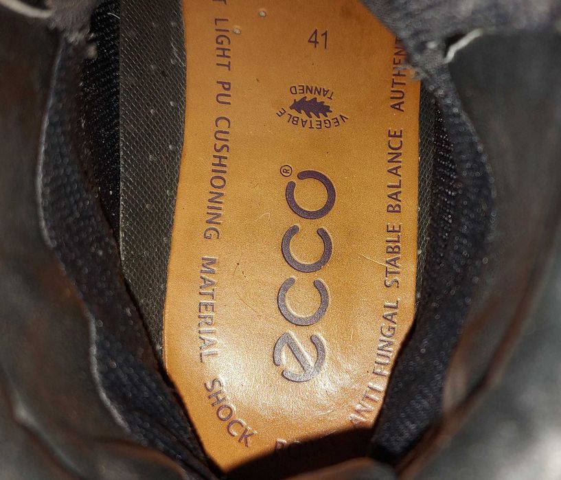 ECCO 41  Gore Tex wysokie skórzane sznurowane buty trzewiki