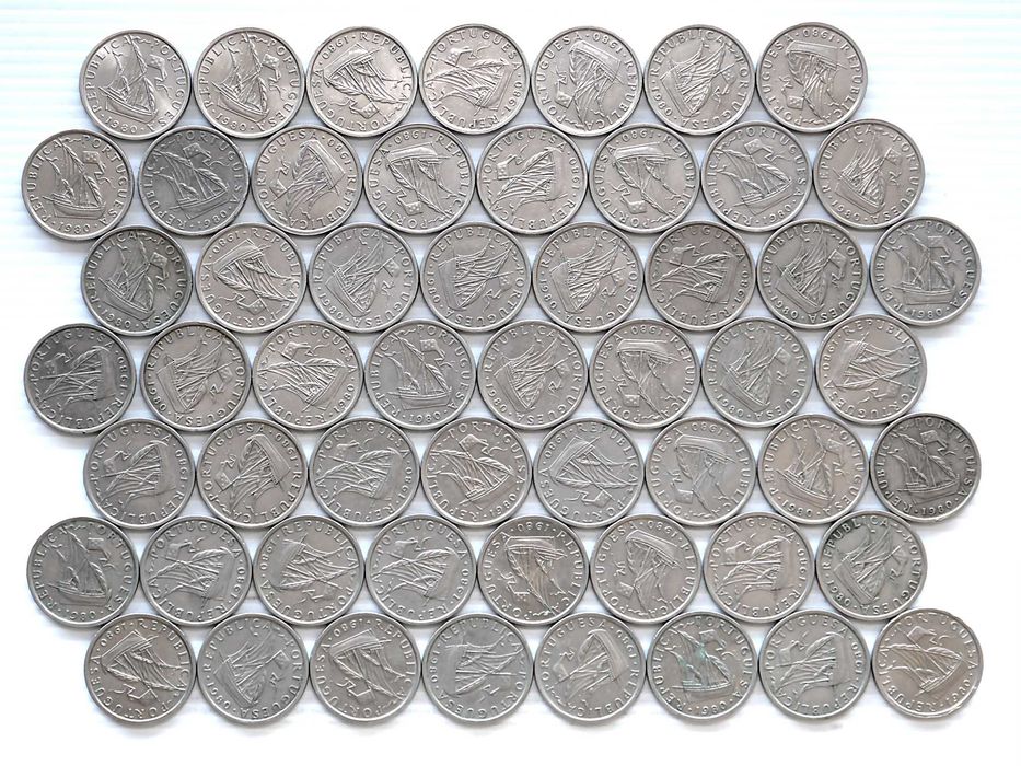 Lote de 55 Moedas 5 Escudos 1980