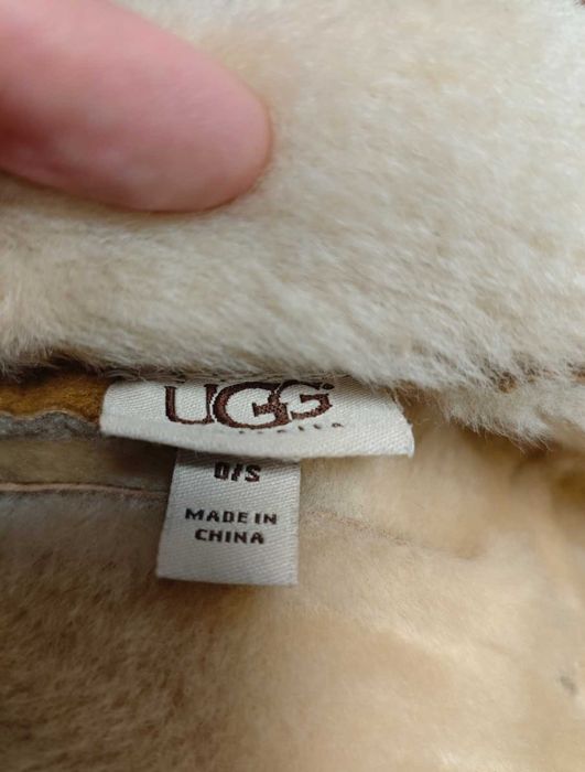 Ugg australia шапка панама зимова з овчини замшева жіноча коричнева