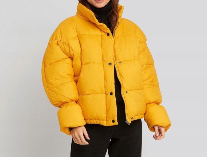 Kurtka puffer NA-KD musztardowa