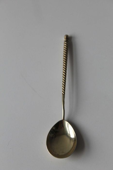 Чайна ложка, срібло, 875, позолота, 15 грам, 1953 рік нова