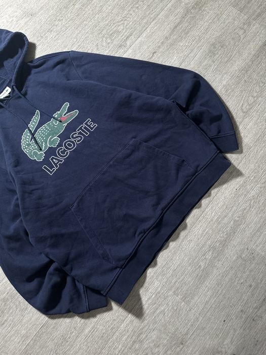 Худі Lacoste синє велике лого