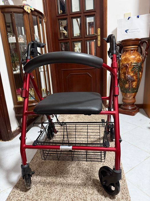 Andarilho com rodas e cesto