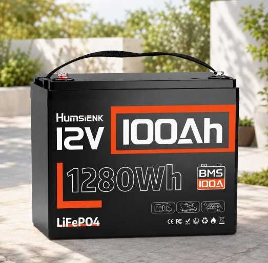 LiFePO4 12V/100Ah Акумулятор Humsienk з BMS для систем резервного живлення Інвертор Комплекти АКБ Инвертор Аккумулятор