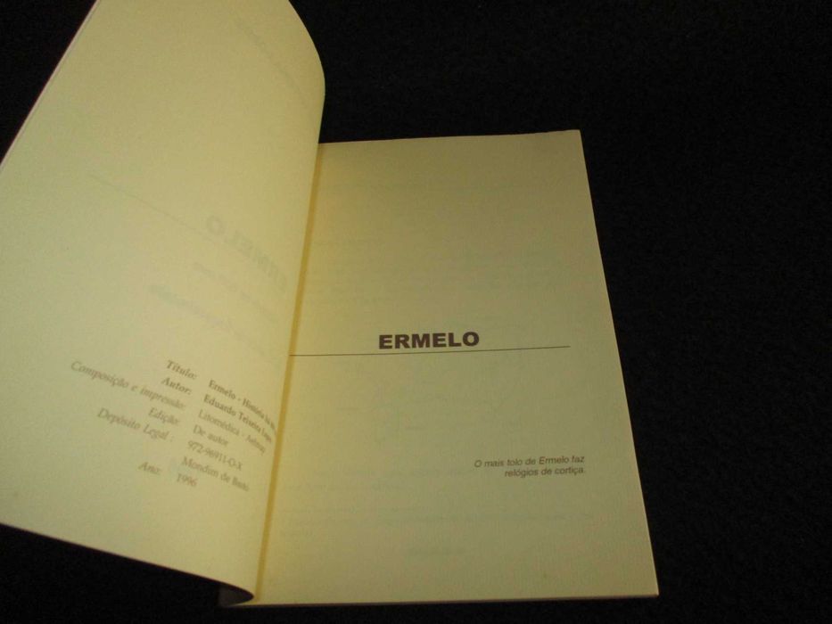 Livro Ermelo Eduardo Teixeira Lopes 1ª edição 1996