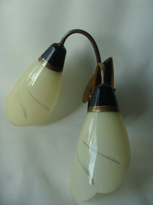 Dwupunktowa lampa ścienna z lat 50 rockabilly styl mid-century