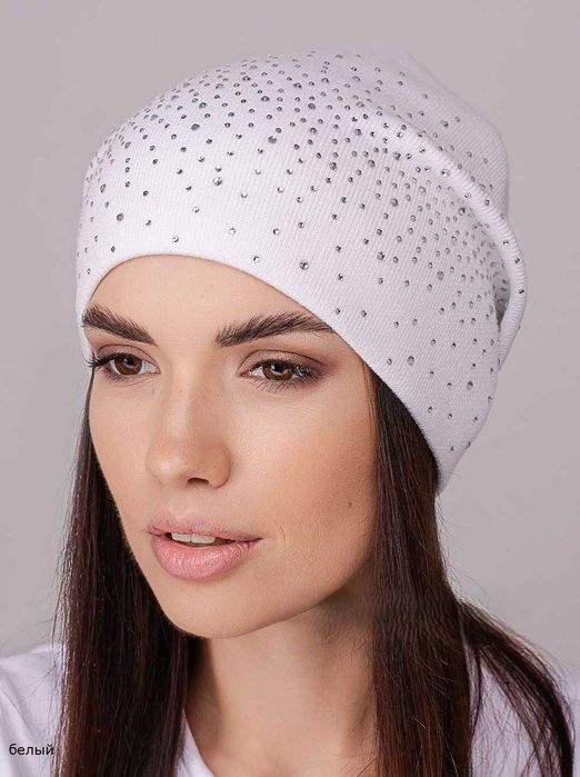 Женская модная шапка со стразами. Разные цвета!!!