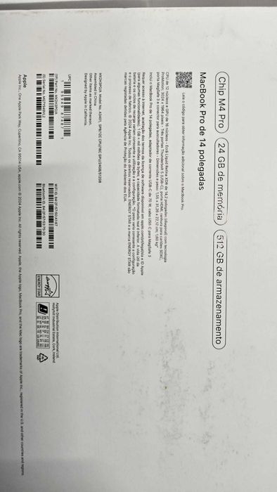 Apple MacBook Pro 14.2" | M4 Pro CPU 12‑core, GPU 16‑core | SSD 512GB | 24GB RAM | Preto Sideral