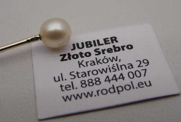 Antyczna szpila szpilka broszka z perłą 5,3 mm.
