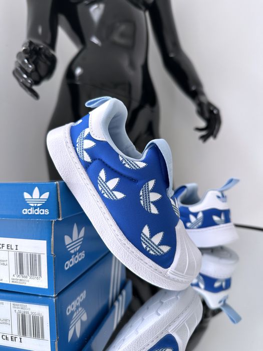 Легкие кроссовки детские на резинках Adidas Superstar 22р