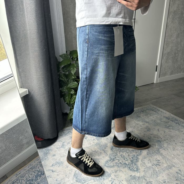 Baggy blue jeans jorts shorts y2k sk8 широкі оверсайз racer jaded balenci bootcut washed сині довгі джинсові шорти реп беггі багги