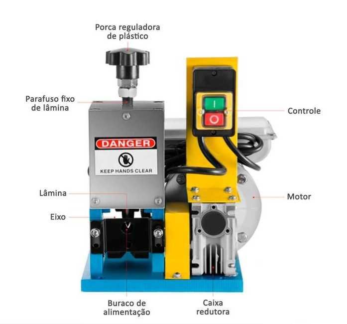 Maquina elétrica para descarnar / descascar cabos e fios   1.5 a 25mm
