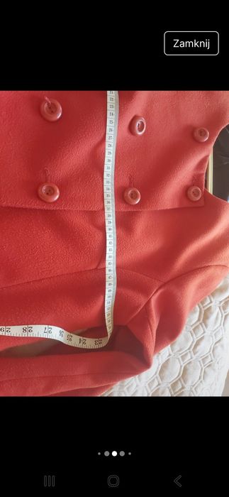 Płaszczyk damski w ceglastym kolorze